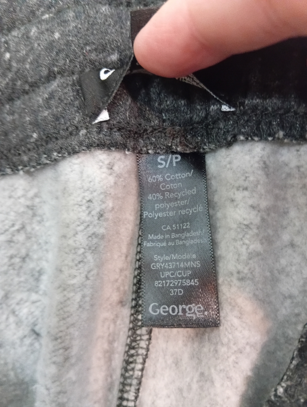 Charcoal Speckled Knit Joggers with Drawstring - Picture 6 of 6